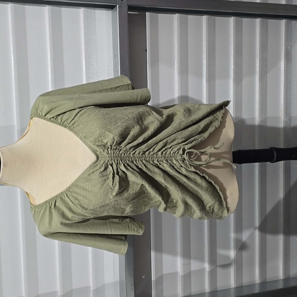 Cato Womens Top Green Ruched Casual Blouse Size 18/20